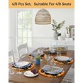 thumbnail image 5 of 13 Inch Round Placemats Set of 6, Orange Fall Non Slip Heat Insulation PP Table Mats, Black Maple Leaf Pumpkins Thanksgiving Washable Place Mats for Kitchen Dining Party Table Decor, 5 of 7