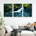 thumbnail image 3 of IDEA4WALL 3 Piece Framed Canvas Wall Art for Living Room, Bedroom Waterfall in Deep Forest of Croatia Canvas Prints for Modern Home Decoration Ready to Hang, 3 of 4