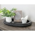 thumbnail image 3 of AuldHome Design Wood Beaded Tray (Black), Decorative Farmhouse Style Oval Wooden Tray, 3 of 10