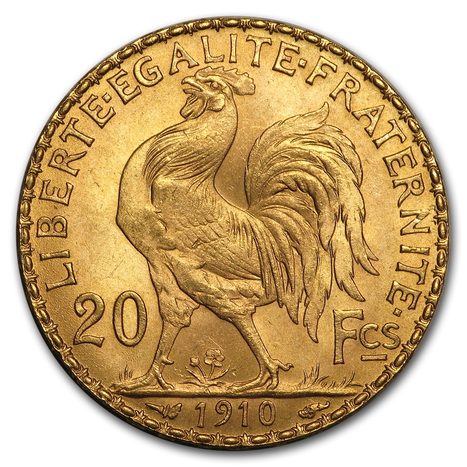 1910 France Gold 20 Francs Rooster BU - Walmart.com