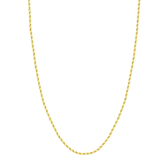 14K Yellow Gold Women's 24" 2.30mm Diamond Cut Rope Chain Necklace