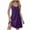 Purple, variant on Horkkom Mini Dresses for Women Spaghetti Strap V Neck Summer Dresses Casual Solid Color Vacation Cami Beach Dress