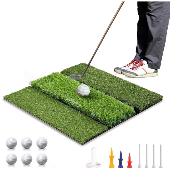 SwingRex 3-in-1 Golf Hitting Mat Practice Turf for Indoor Outdoor Swing Chipping Putting