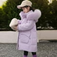 thumbnail image 6 of KAUOD Girls Long Winter Parka Coats Faux-F𝐮r Hood Thick Warm Puffer Jackets Teen Kids Quilted Oversized Pockets down Outwear, 6 of 9