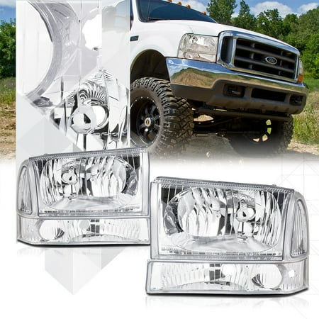 99 F350 Headlights >> Chrome Housing Headlight Clear Corner Signal For 99 04 Ford F250 F350 Super Duty 00 01 02 03 99 F350 Headlights >> Chrome Housing Headlight Clear Corner Signal For 99 04 Ford F250 F350 Super Duty 00 01 02 03