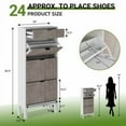 thumbnail image 6 of Ataucjin Shoe Storage Cabinet with 3 Flip Drawers, Farmhouse Fluted Shoe Organizer with Metal Legs, Freestanding Hidden Slim Narrow Shoe Rack for Entryway, Foyer, Hallway, 6 of 9