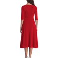 thumbnail image 2 of Vedolay Spring Dresses Women's Bodycon Pencil Dress Office Wear to Work Dresses with Pocket Belt,Red M, 2 of 5