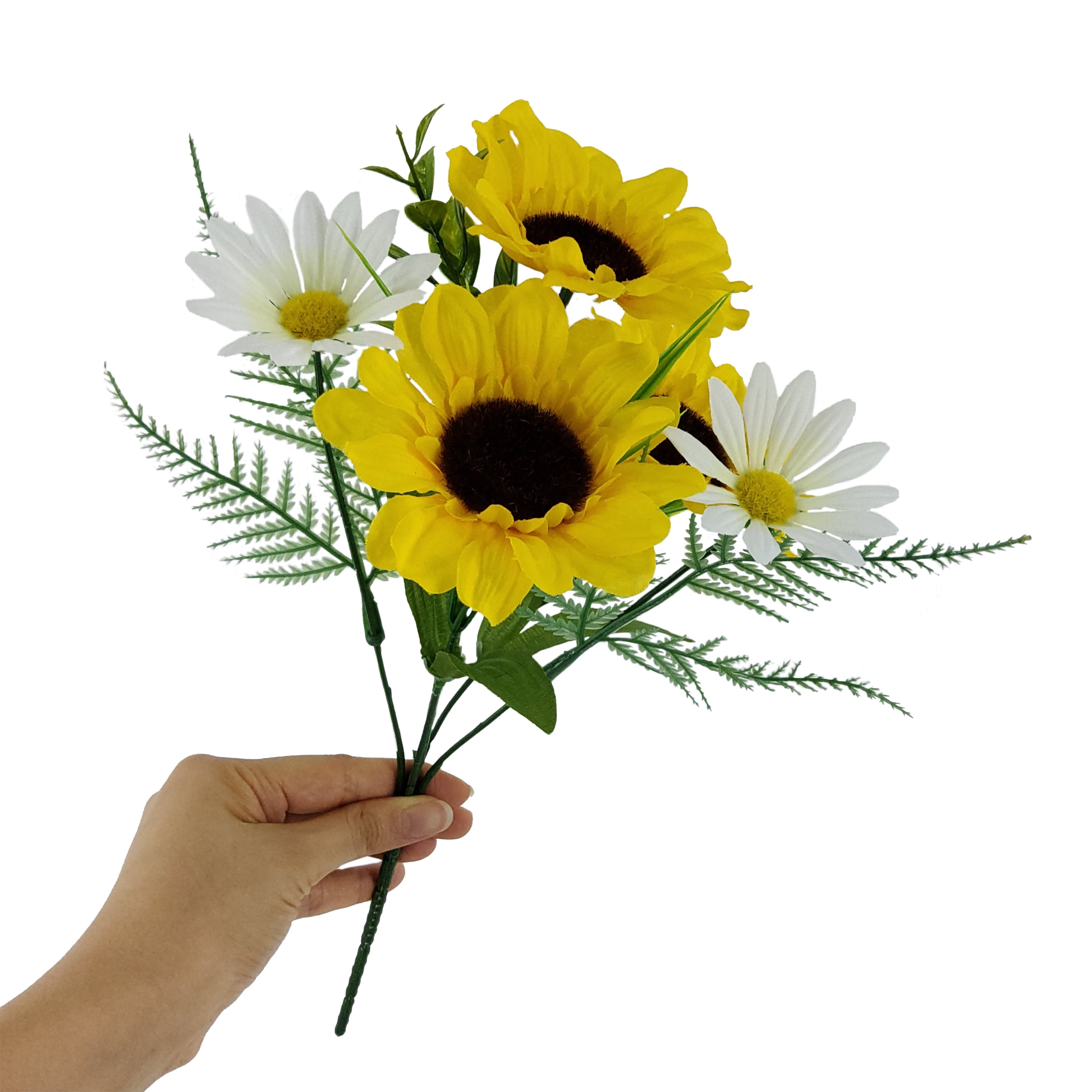 Mainstays Indoor 15 inch Artificial Polyester Daisy Pick, Yellow Color.
