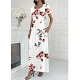 thumbnail image 3 of Aiyino Women's Maxi Dresses Short Sleeve Casual Long Dresses Loose with Pockets, 3 of 7