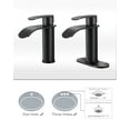 thumbnail image 3 of WOWOW Waterfall Bathroom Faucet,Oiled Rubbed Bronze Bathroom Sink Faucet for 1 Hole or 3 Holes,Single Handle Vanity Faucet with Metal Pop up Drain,Stainless Steel Basin Sink Faucet Tap for RV Lavatory, 3 of 8