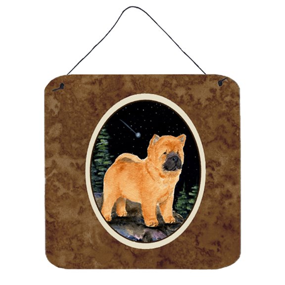 Carolines Treasures SS8488DS66 Starry Night Chow Chow Wall or Door Hanging Prints 6x6 multicolor