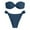 Blue, variant on womens swimsuits 2 piece Bandeau Bikini Set Halter O Ring Strapless Tie Back High Cut Two Piece Swimsuit bathing suit for women