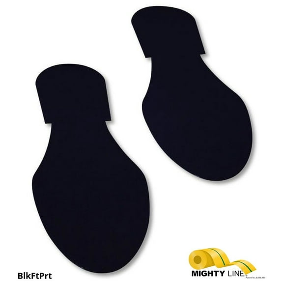 Mighty Line Solid Colored BLACK Footprint - Pack of 50