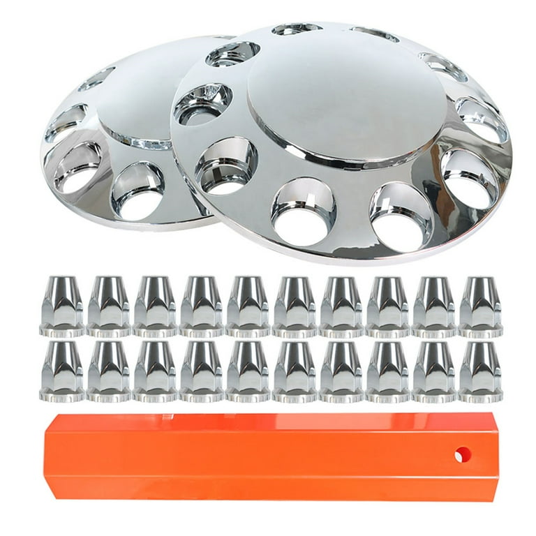LABLT Chrome Front Wheel Covers Hub Axle Semi Plastic ABS Pair