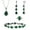 Emerald Green, variant on Womens 4 Pc Water Drop Jewelry Set, 925 Sterling Silver, Sapphire CZ, Ring 6