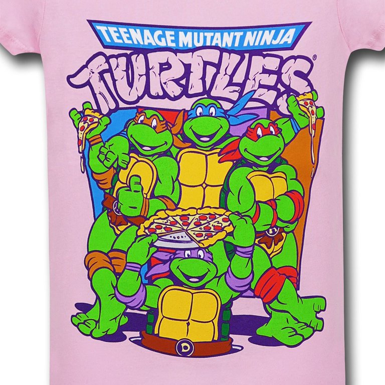 TMNT Pizza Party Girls T-Shirt-Girls 5/6