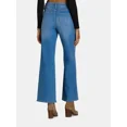 thumbnail image 4 of Time and Tru Women's and Women's Plus High Rise Seamed Wide Leg Jeans with Seam Details, 31" Inseam, Sizes 2-26W, 4 of 4