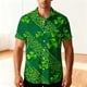 thumbnail image 4 of Blusa y camisa hawaiana de manga corta con cuello vuelto para hombre, camisa unisex de verano para playa, informal, de manga corta, con botones, ropa estampada para el Día de San Patricio, blusa para, 4 of 8
