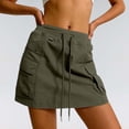 thumbnail image 2 of Cargo Skorts For Women With Pockets Drawstring Athletic Skirts Matching Shorts Underneath Golf Sweat Skirt, M, 2 of 4