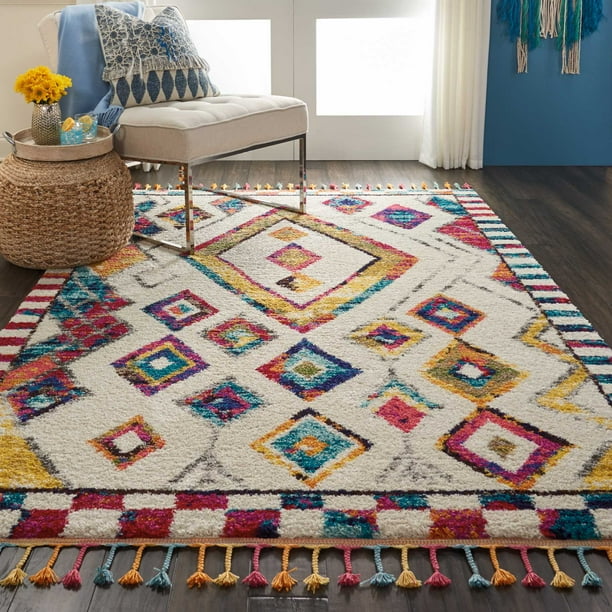 Nourison Moroccan Casbah Colorful Tribal Ivory/Multicolor Area Rug