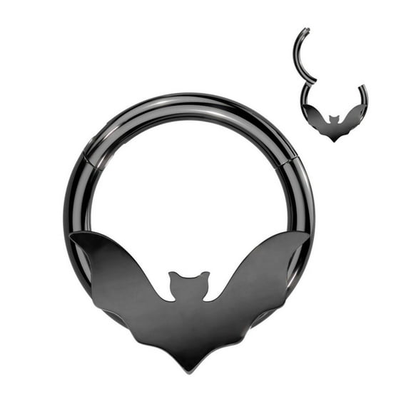 Surgical Steel Hinged Segment Ring 16 Gauge With Bat Wings