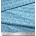 thumbnail image 3 of Soimoi Blue Cotton Poplin Fabric Notes Musical Instrument Printed Fabric 1 Yard 56 Inch Wide, 3 of 5