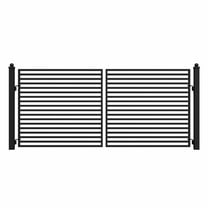 ALEKO Milan Style Dual Swing Galvanized Steel Driveway Gate 12 feet Black