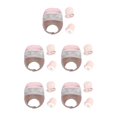 thumbnail image 3 of Sonducket Sombrero para niños pequeños Cómodos mitones de lana de algodón Sin daños en la piel Guantes de invierno Kit cálido Hebilla de ajuste Rosa 5piezas Sonducket CBP231743, 3 of 5