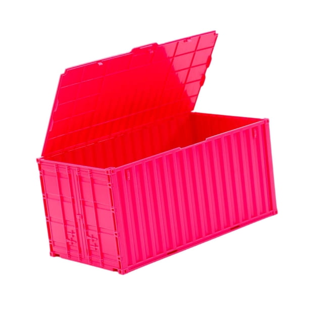Organizador de escritorio con soporte para contenedores de carga en miniatura para fiestas, negocios y oficinas. Rosa roja