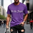 thumbnail image 2 of FASHOFT 250 Anniversary USA Shirt Mens American Flag Graphic Tees Patriotic 4th of July Shirts Independence Day Summer Tops Purple S, 2 of 5