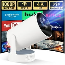 BDQ HY300 Mini 4K Portable Smart Projector with WiFi 6 & Bluetooth, Auto Keystone, 180°Rotation, Android 11 Wireless Home Theater Projector for Bedroom