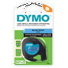 DYMO Labeling Tape for LetraTag Label Makers, Black Print on Blue Labels, 1/2" x 13' Roll