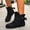 Black, variant on Womens Ankle Booties, Round Toe Cowboy Non Slip Flat Heel Ladies Ankle Shose Wine Size 5.5