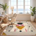 thumbnail image 3 of Design&I 4'x6' Ultra Soft Area Rug, Pink and Mustard Geometric Design Modern Abstract Shapes with Symmetrical Fluffy Washable Non Shedding for Bedroom Living Room Home Office, 3 of 3
