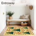 thumbnail image 3 of ODIKA 2'x3' Machine Washable Non-Slip Area Rug, Art Inspired Festive Conifer with Stylized Ornaments and Ribbon Swirls High Traffic Rug, Beige, 627609, 3 of 7