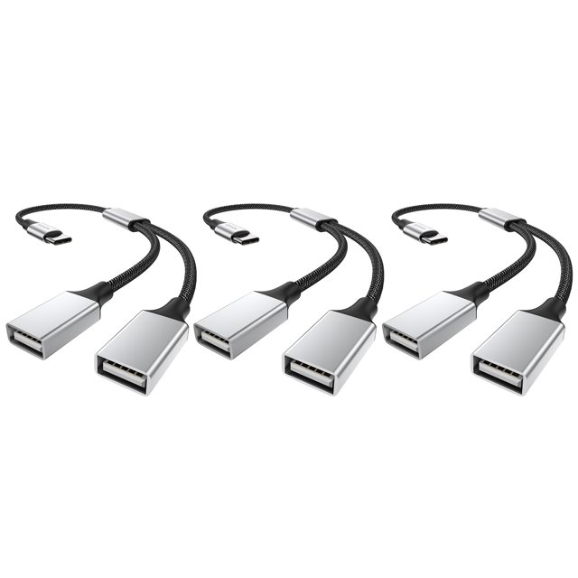 Divisor de adaptador USB C a USB 2.0 dual para MacBook Pro