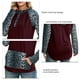 thumbnail image 5 of Sudadera con capucha de manga larga con estampado de leopardo, diseño de costura, sudadera con capucha para mujer con bolsillo para el hogar, viajes, oficina, 5 of 6