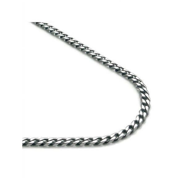 Titanium Kay Titanium 4MM Curb Chain Link High Polish Finish Men's Gray Color Necklace 24"