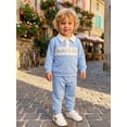 thumbnail image 4 of BemeyourBBs Toddler Baby Boy Mama's Boy Outfit Cute Infant Baby Boys Spring Falll Winter Clothes Clollar Button Long Sleeve Daddy's Buddy Letter Embroidery Sweatshirt Top Pocket Jogger  Pants Set, 4 of 8