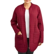 Athletic Works Women's Plus Size Active Lightweight Quilted Tunic Jacket
