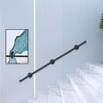 thumbnail image 1 of Pasamanos Escalera 150cm, Soporte de Barandilla de Escalera, Barandilla de Metal para Baño en Escaleras de Interior y Exterior, Montable en Pared Pasamanos para Escalera, Negro (Black, 150cm), 1 of 6