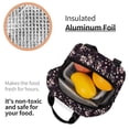 thumbnail image 6 of Black Ditsy Floral Lunch Bag Thick Aluminum Foil Cooler Tote for Women Work Picnic Gift, 6 of 7