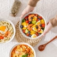 thumbnail image 4 of 3 Pack Salad Bowl Set, MALACASA 35 oz Large Serving Bowl Set, Deep Soup Bowl for Kitchen, White Ceramic Ramen Bowl Set for Cereal, Pasta, Salad, Dishwasher & Microwave Safe, Easy Clean, 4 of 8