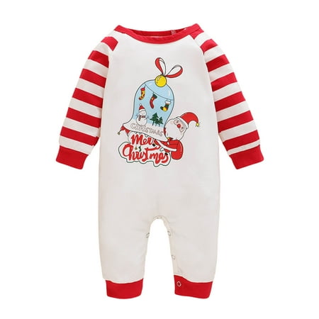 

Penkiiy New Baby Christmas Long Sleeve One-piece Cute Autumn Romper Cotton One-piece Romper 6-9 Months White on Clearance