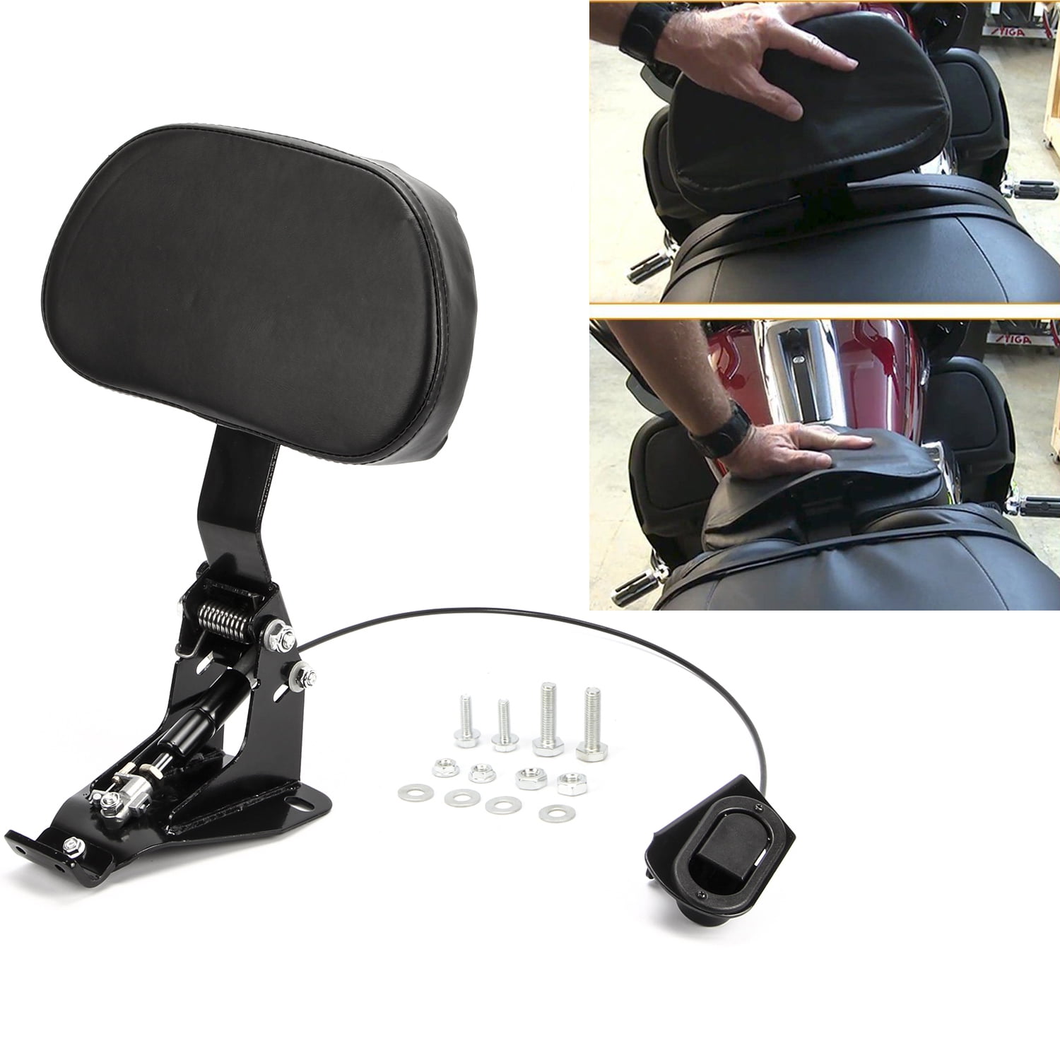Kojem Adjustable Driver Backrest with Adjustable Mounting Kit Compatible with 20092020 Harley