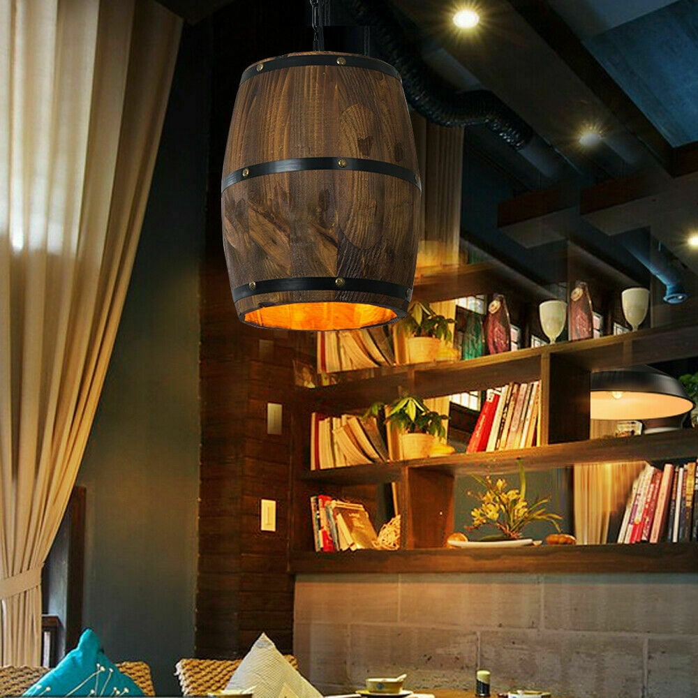 MONIPA Wine Barrel Light Bar Cafe E27 Fixture Ceiling Pendants Lamp