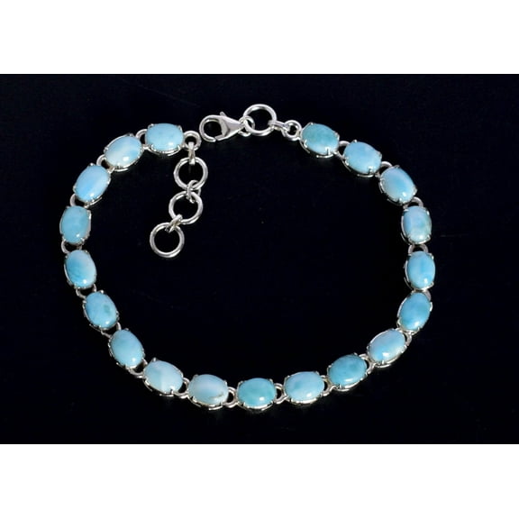 Larimar Tennis Bracelet-Oval
