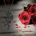 thumbnail image 4 of Rose Flower Urn Pendant Urn Necklace Cremation Jewelry for Ashes Snake Ashes Pendant Necklace with Rose Mini Keepsake Urn Necklace, 4 of 7