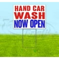 thumbnail image 1 of Hand Car Wash Now Open (18" x 24") Yard Sign, Includes Metal Step Stake, 1 of 6