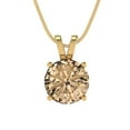 thumbnail image 3 of 1.5 ct Brilliant Round Cut Solitaire Synthetic Yellow Moissanite 14k Yellow Solid Gold Everyday Affordable Designer Necklace Pendant with 18" Chain, 3 of 6